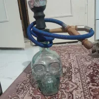 قلیان باشیشه کله اسکلتی ، و تنه قلیون