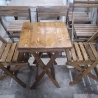 دکوراسیون زیبا با میز و صندلی چوبی تاشو|میز و صندلی غذاخوری|قم, ولیعصر|دیوار