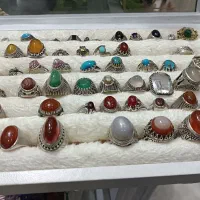 انگشتر نقره عقیق فیروزه جواهری