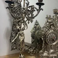 اینه و کنسول وشمعدانی و ساعت طرح برنز|بوفه، ویترین، کنسول|کرمانشاه, |دیوار