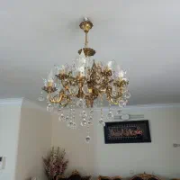 دو عدد لوستر برنزی قدیمی سنگین