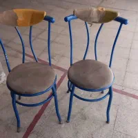 دو عدد صندلی پایه بلند فلزی
