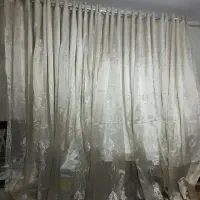 چوب پرده و پرده حریر شیشه ای