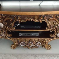 میزتلوزیون طلایی منبت کاری شده