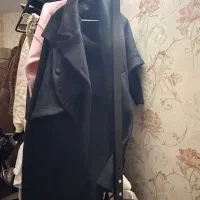 پالتو بلند مشکی آستین بافت