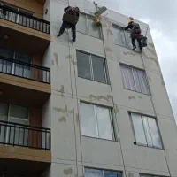 کار در ارتفاع،راپل کاری بدون داربست با طناب