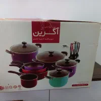 تفلن اگرین پلمپ با کارتون ویه سرویس 14پارچه  تفلون