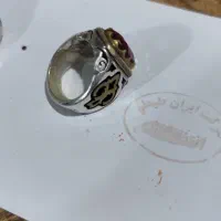 انگشتر نقره فیروزه و یاقوت سرخ دست ساز