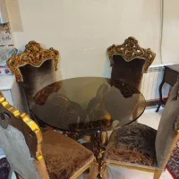 مبلمان سلطنتی قهوه ای طلایی + غذاخوری|مبلمان خانگی و میز عسلی|تهران, امیریه|دیوار