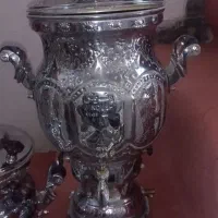 دوعدد سماور جنس برنج ولی آبکاری شده