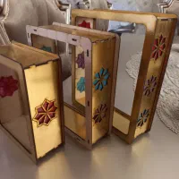 شلف دیواری چوبی طلایی زیبا قیمت ۳۵۰|کتابخانه، شلف، قفسه‌های دیواری|خوی, |دیوار