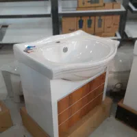 روشویی کابینتی دیواری پی وی سی با سنگ گاتریا|لوازم سرویس بهداشتی|شاهینشهر, شهرک گلدیس|دیوار