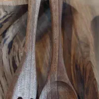 قاشق چنگال غذاخوری چوب گردو عمده و تک|ظروف سرو و پذیرایی|اصفهان, شاهزید|دیوار