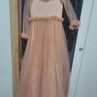 پیراهن مجلسی دخترانه صورتی عروسکی