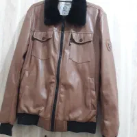 کاپشن چرمی قهوه ای