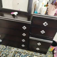 فروش تخت خواب دونفره با دراور و آینه و تشک ..|تخت و سرویس خواب|شاهرود, |دیوار