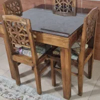 میز وصندلی  ۴نفره گره چینی چوب روس