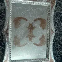 سینی استیل و طلایی|ظروف سرو و پذیرایی|اصفهان, ارزنان|دیوار