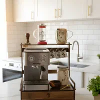 استند اسپرسو ساز چوبی کشو دار