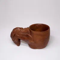 لیوان چوبی طرح دار