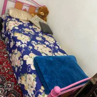 تخت خواب یک نفره فلزی با تشک