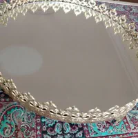 سینی آینه ای تاجی طلایی