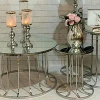 میز عسلی جلومبلی پذیرایی فورتیک فلزی ستونی دایره