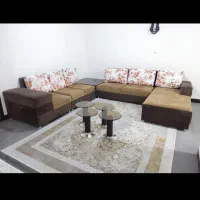 مبلمان راحتی 7 نفره با 4 عدد میز عسلی