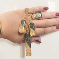 ست و نیم ست ، دستبند و گردنبند با هنر رزین