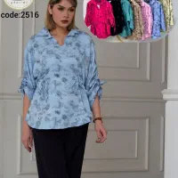 شومیز جلو بسته آستین گت کمر گت