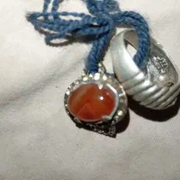 دوعدکمه قدیمی یک گردنبندوانگشترنقره|کلکسیون اشیاء عتیقه|شهرآباد, |دیوار