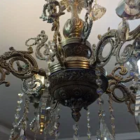 دوعدد لوستر چهار شاخه شاه عباسی خوش نقش سنگین وزن