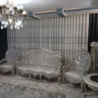 پرده  کتان دوخت مینمال با مخمل دهنه ۶متری