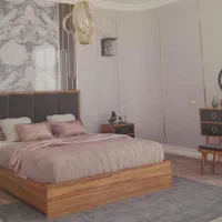 سرویس خواب مدرن MDF هایگلاس ترکیبی طوسی سفید|تخت و سرویس خواب|چمستان, |دیوار