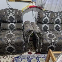 مبل راحتی  کاملآ سالم مشکی طوسی بدون جلو مبلی|مبلمان خانگی و میز عسلی|رشت, رودباری|دیوار