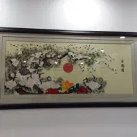 تابلو ژاپنی گلدوزی روی ابریشم کار دست