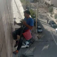 پیچ رولپلاک نما شستشو نصب توری راپل بدون داربست|خدمات پیشه و مهارت|خرمآباد, |دیوار