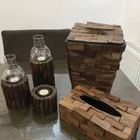 ست جای دستمال و سطل و جا شمعی