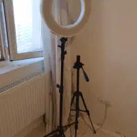 پایه دوربین و رینگ لایت بزرگ با پایه