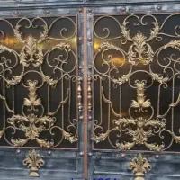 درب آهنی فرفوژه سه متری بیرون باز شو