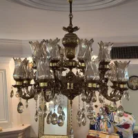 لوستر ۱۶ شعله برنجی سنگین وزن