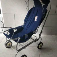 کالسکه عتیقه آلمانی تمام استیل پارچه مخمل کبریتی