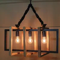 آویز چوبی فلزی لوستر کافه دکوری|لوستر و چراغ آویز|تهران, ابوذر|دیوار