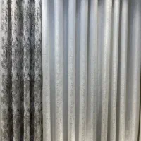 پرده آماده حریر شاین کرپ پتینه ،کتان طرح دار ،مخمل