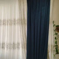 پرده حریر‌ شاین دار + دکور و چوب پرده
