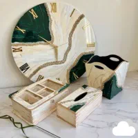 سطل و جا دستمال رزین|صنایع دستی و سایر لوازم تزئینی|قم, شاه سید علی|دیوار