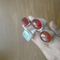 انگشتر عقیق یمنی وفیروزه