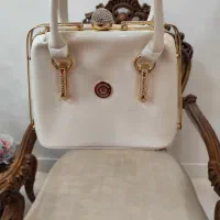 کیف دستی سفید چرم براق