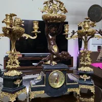 ساعت شمعدان بزرگ برنز قدیمی درشت مجسمه برنزی|صنایع دستی و سایر لوازم تزئینی|تهران, اکباتان|دیوار