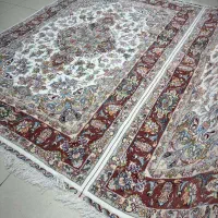 جفت فرش دستباف خطیبی 6متر مرینوس وابریشم ازبافنده